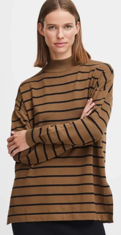Morla loose turtleneck olive mix