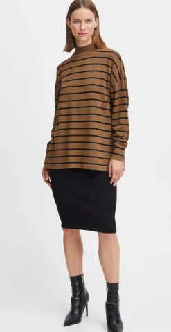 Morla loose turtleneck olive mix