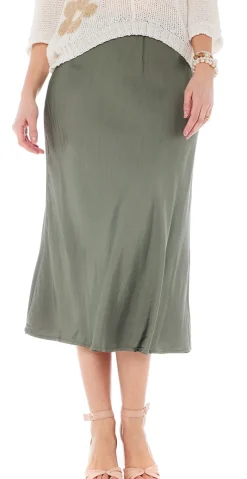 Nelli nederdel i satin army Likelondon