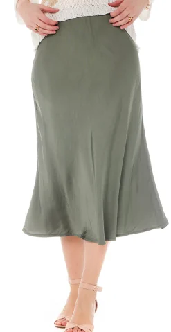 Nelli nederdel i satin army Likelondon