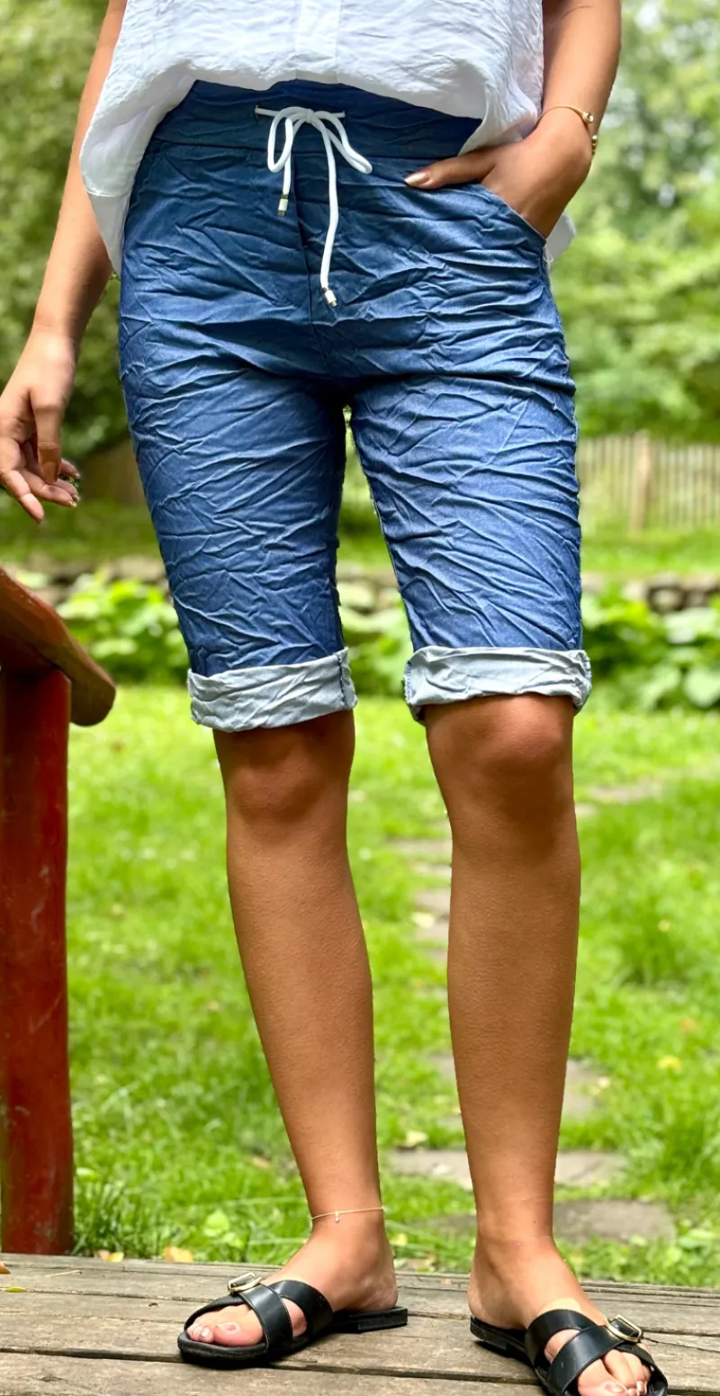Nora shorts m. stræk og snøre denim LikeLondon