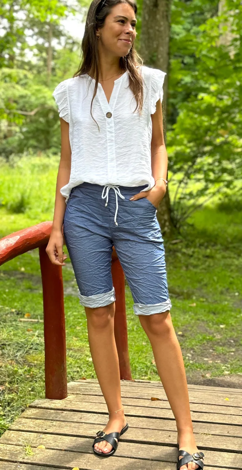 Nora shorts m. stræk og snøre denim LikeLondon