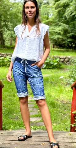 Nora shorts m. stræk og snøre denim LikeLondon