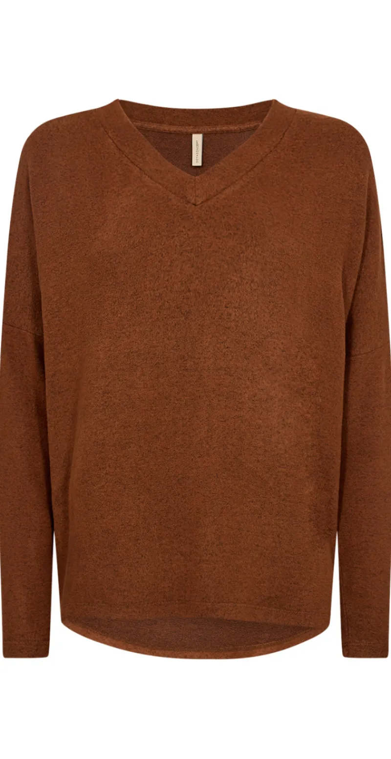 Olivia bluse med v-udskæring okker