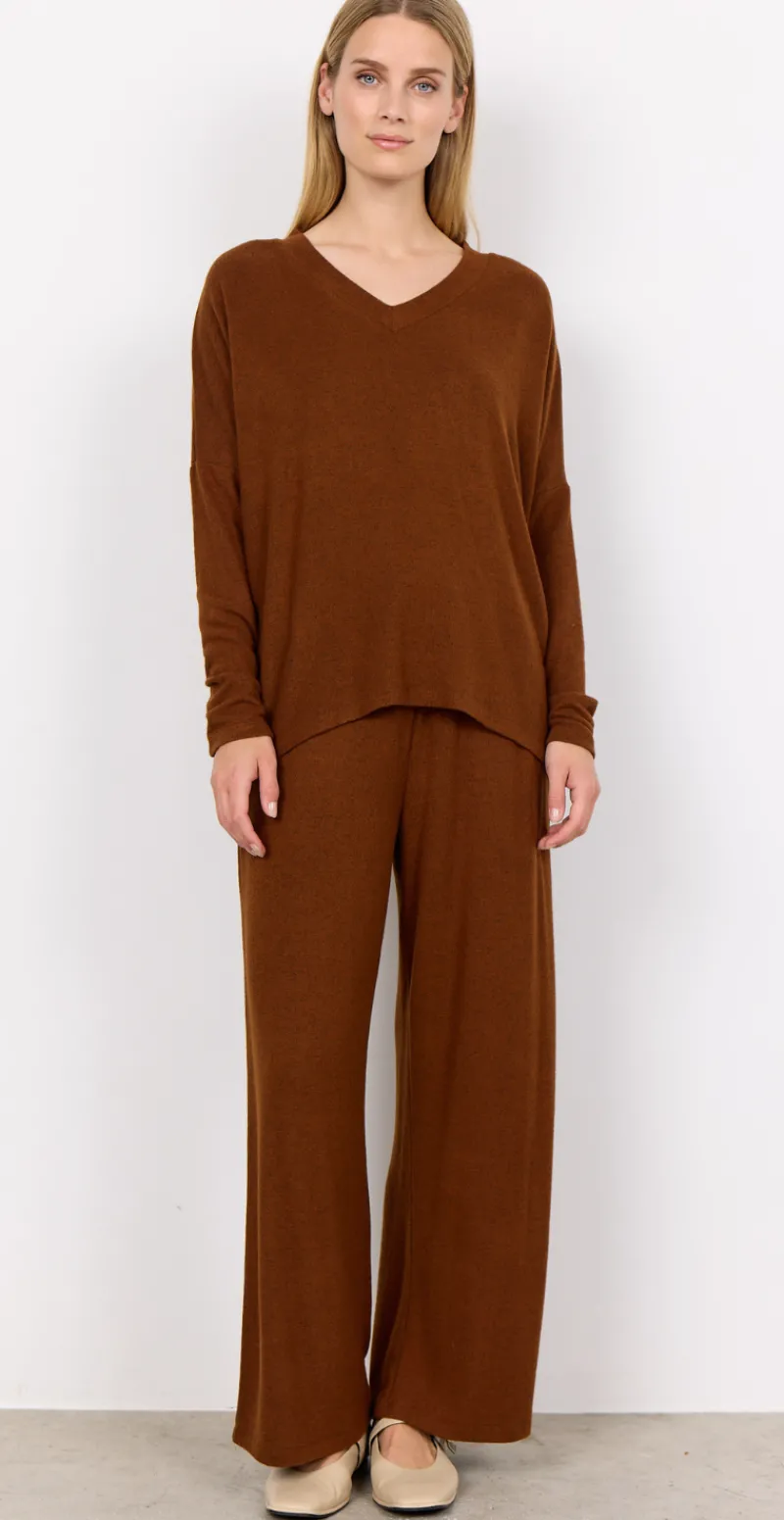 Olivia bluse med v-udskæring okker
