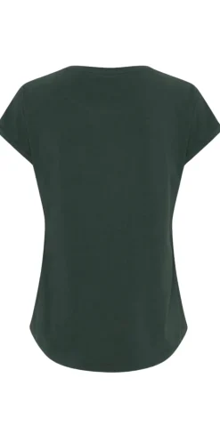 Pamila ensfarvet t-shirt mørkegrøn