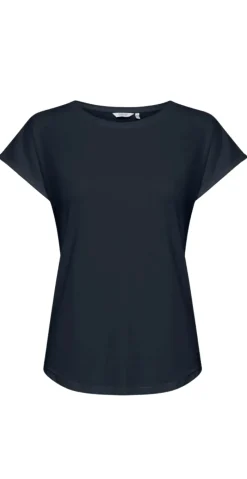 Pamila ensfarvet t-shirt navy