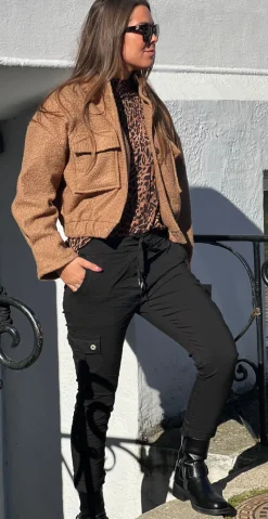 Paula teddy bomberjakke taupe LikeLondon