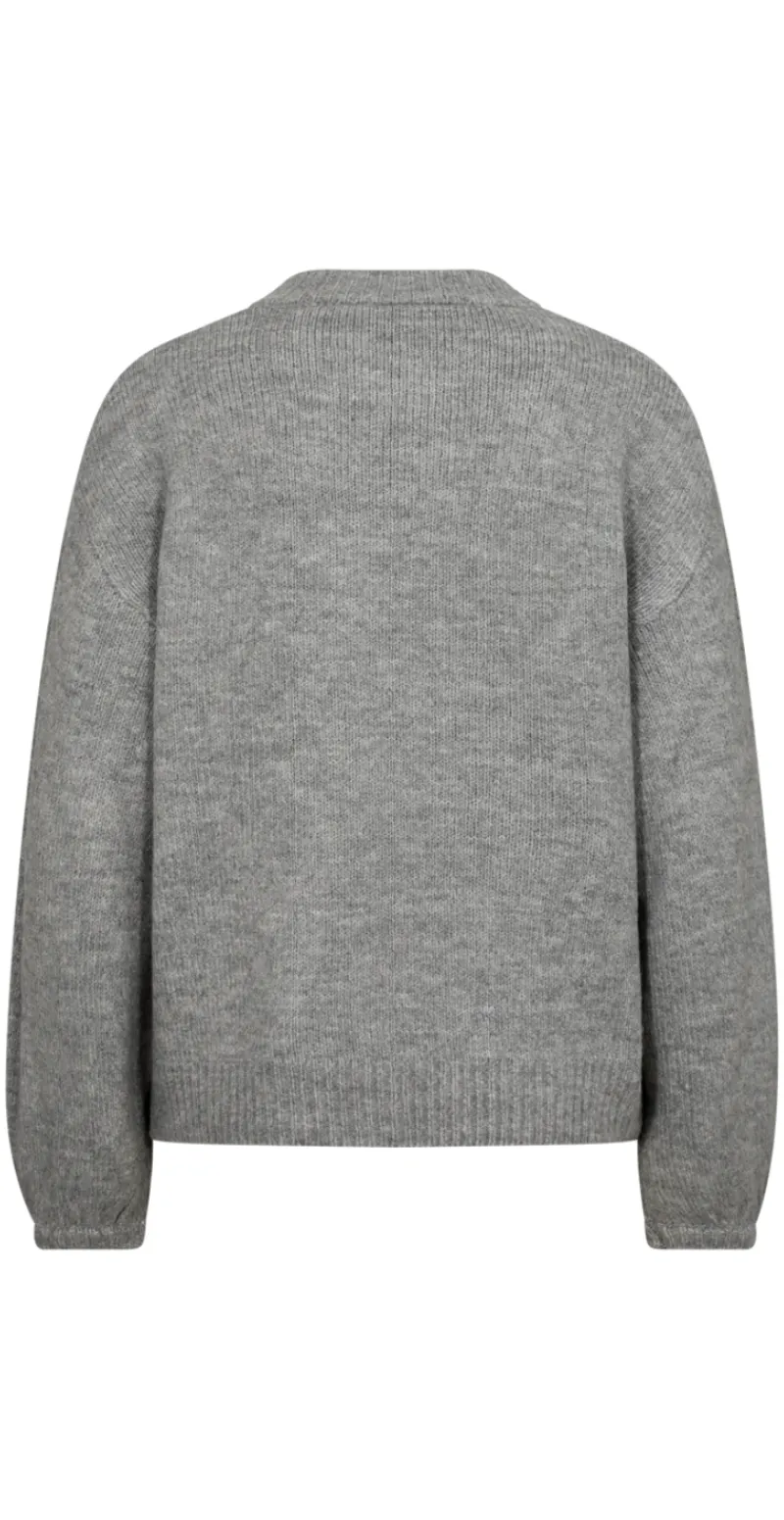 Pearl uld-pullover med perler grå