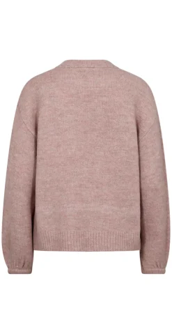 Pearl uld-pullover med perler gammelrosa