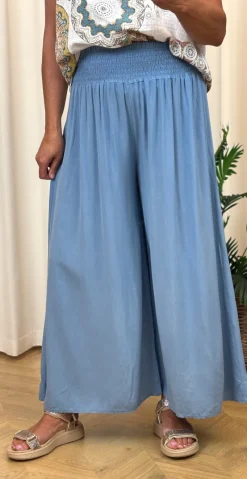Peggy bukser med brede ben og smock denim LikeLondon