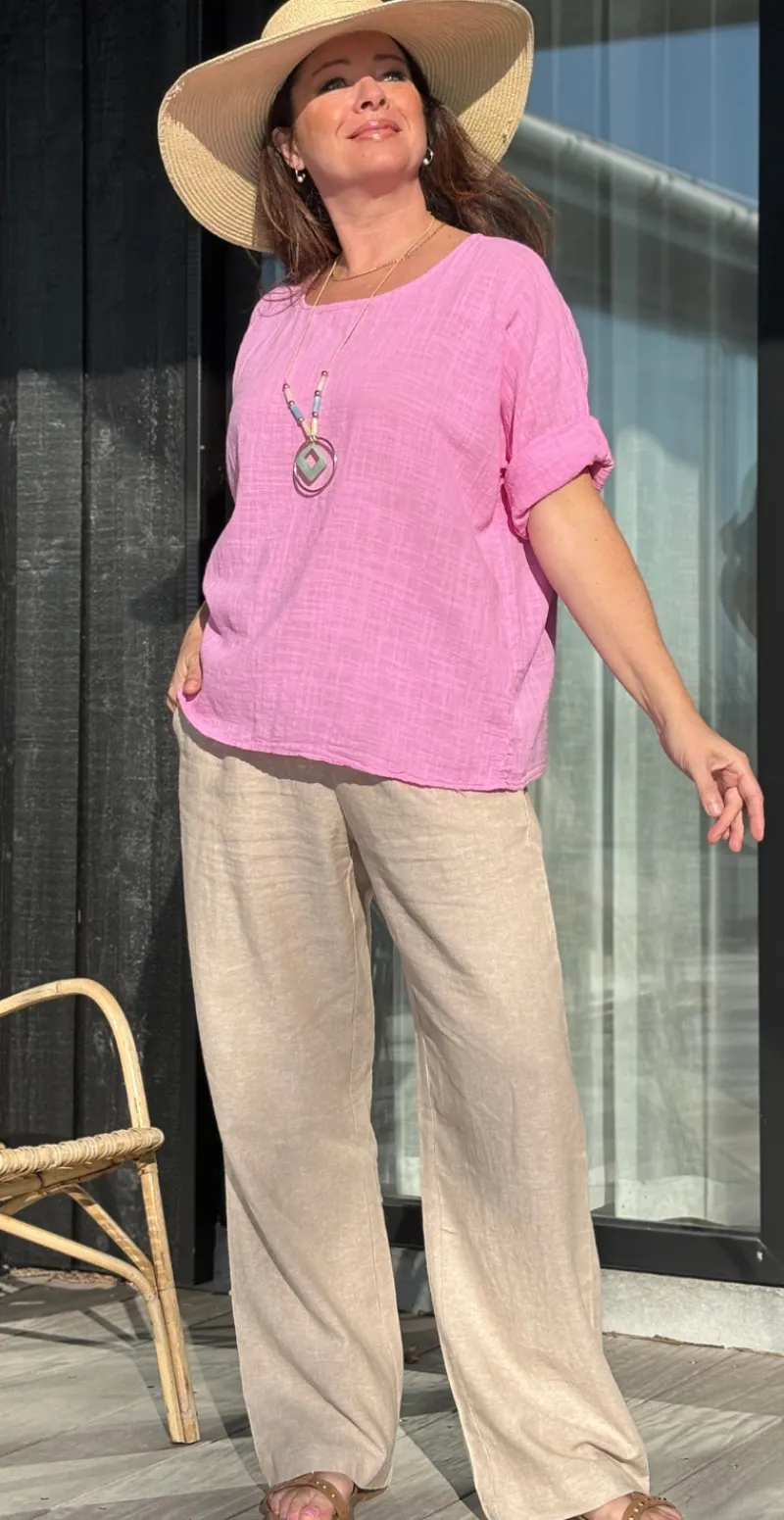 Penny bluse med halskæde pink LikeLondon