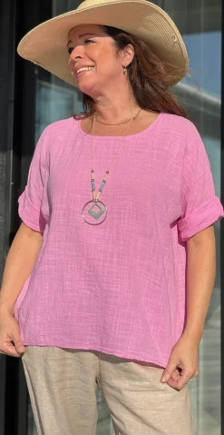 Penny bluse med halskæde pink LikeLondon