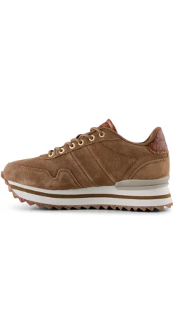 Plateau sneakers i ruskind latte
