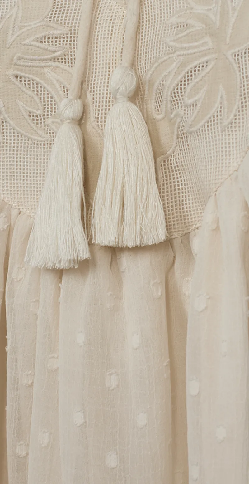 Reva bluse med flotte detaljer moonbeam