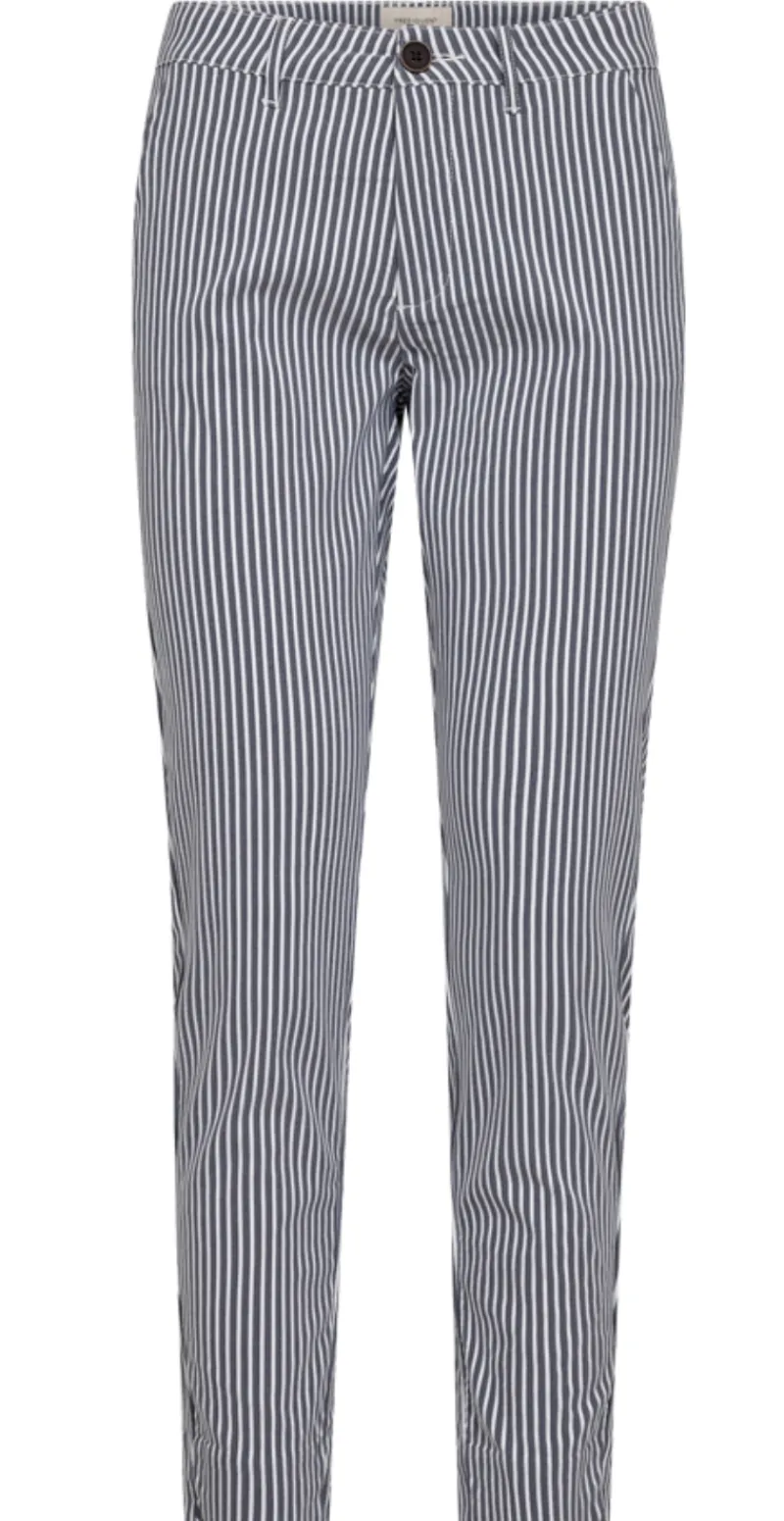 Rex bukser med striber navy w. off-white