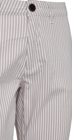 Rex bukser med striber taupe w. off-white