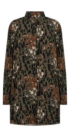 Ria tunika med print khaki