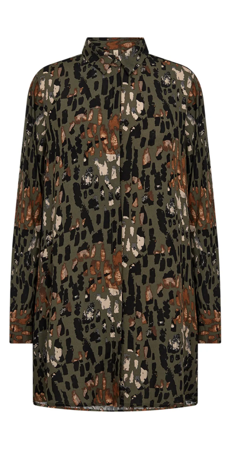 Ria tunika med print khaki