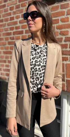 Rizetta blazer long sepia tint melange