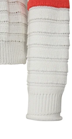 Sail cardigan med striber off-white w. bittersweet