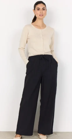 Sally buks med lige ben og lommer navy Likelondon