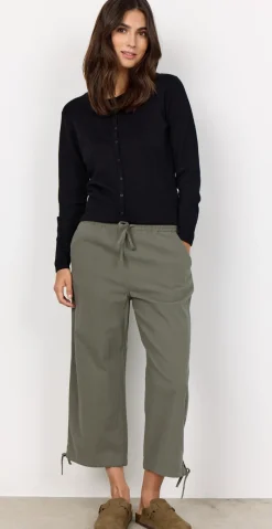 Sally capri bukser med bindebånd og snøre khaki