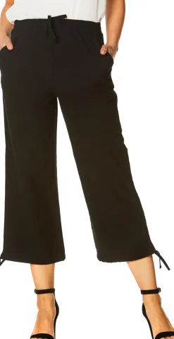 Sally capri bukser med bindebånd og snøre sort