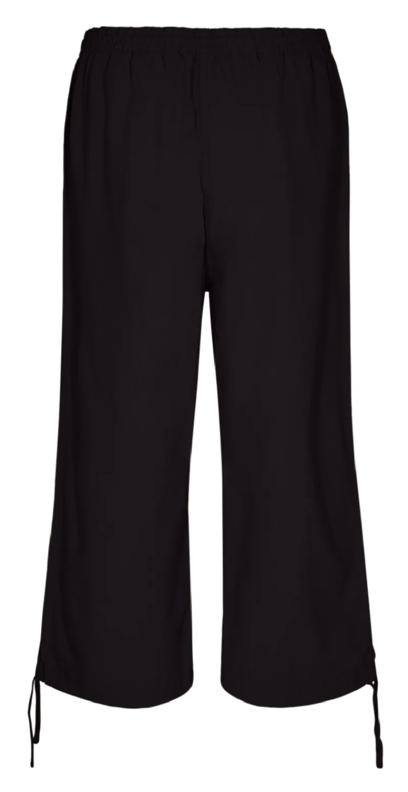 Sally capri bukser med bindebånd og snøre sort
