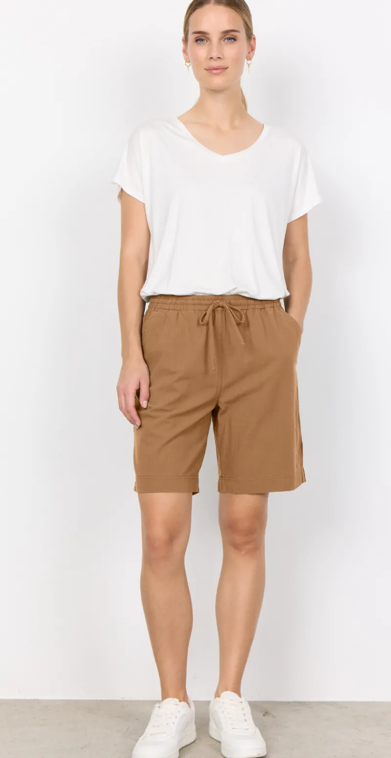 Sally shorts med elastik og lommer desert brown