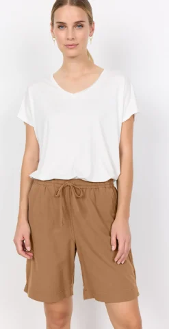 Sally shorts med elastik og lommer desert brown