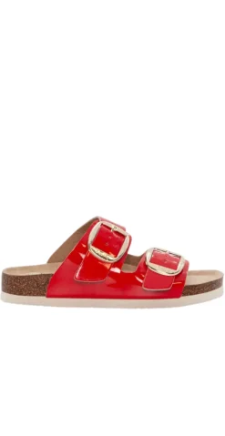 Sandal med dobbeltrem rød