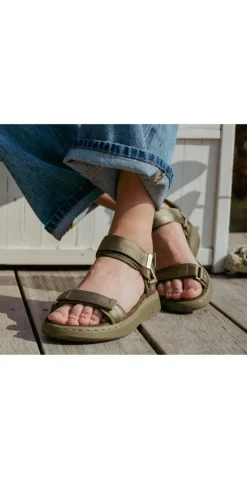 Sandal med velcro dark olive