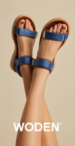 Sandal med velcro old denim