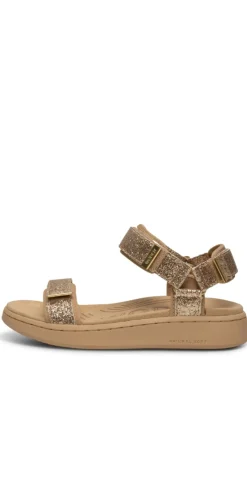 Sandaler med glimmerremme coffee cream