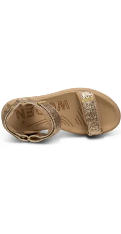 Sandaler med glimmerremme coffee cream