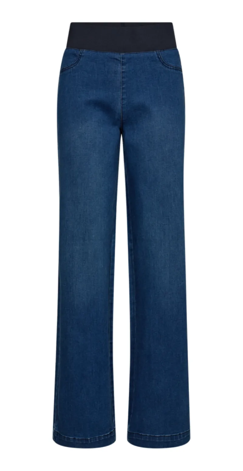 Shantal bukser med power stretch medium blue