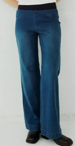 Shantal bukser med power stretch medium blue