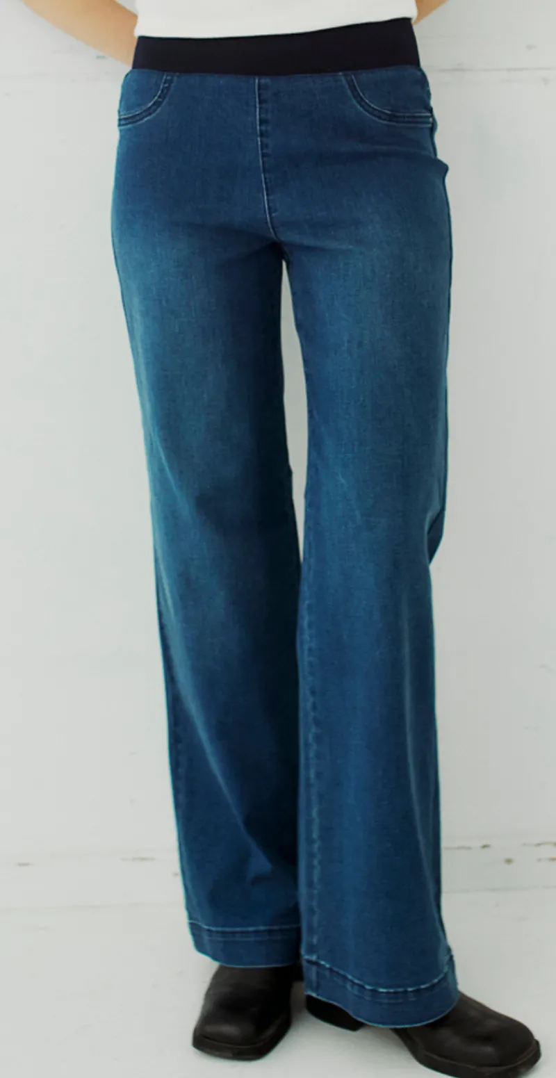 Shantal bukser med power stretch medium blue