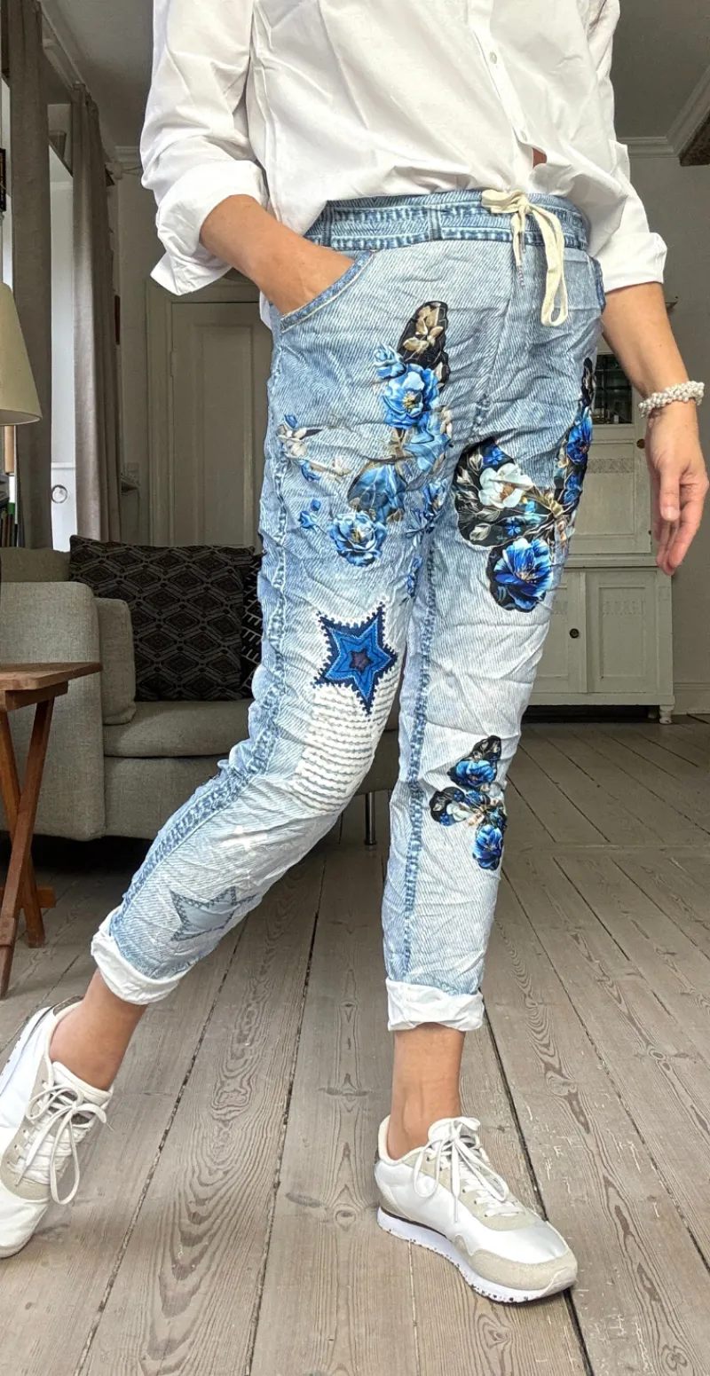 Sisse bukser blå/sommerfugle Likelondon