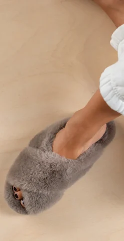 Slip in hjemmesko taupe