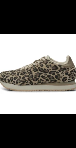 Sneakers med fiskelæder detaljer leopard