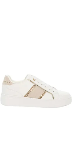 Sneakers med nitter og glitter beige