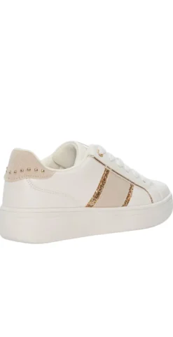 Sneakers med nitter og glitter beige