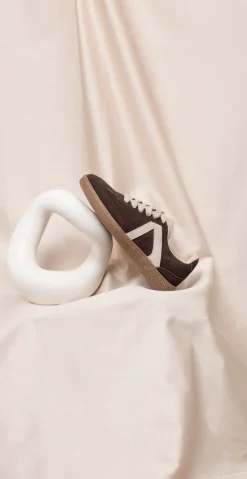 Sneakers med ruskind brun