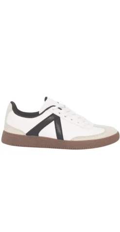 Sneakers med skind i hvid