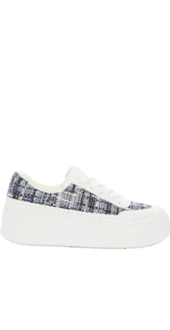 Sneakers med strikket overdel og plateau
