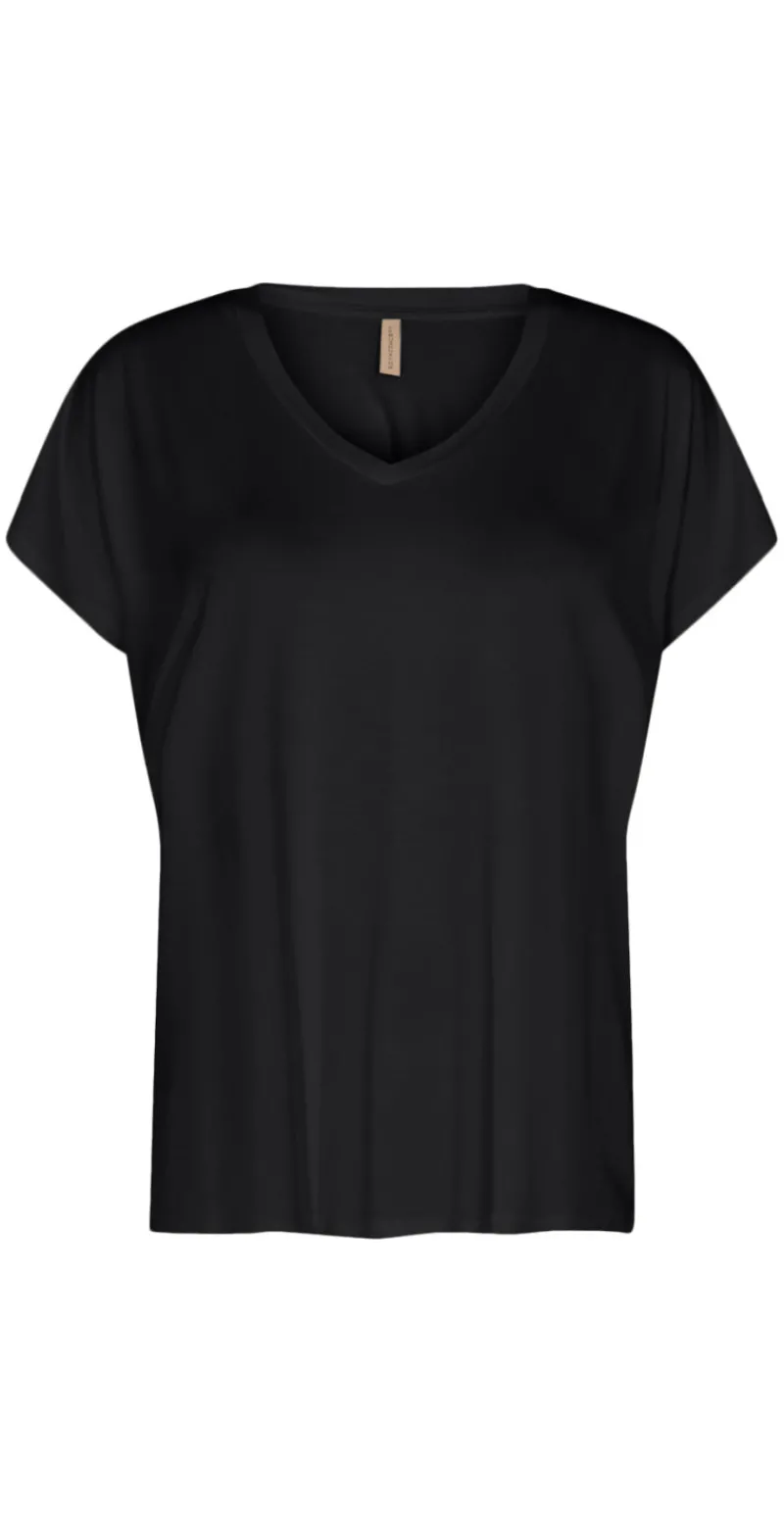 Sophia basisbluse med v-hals sort