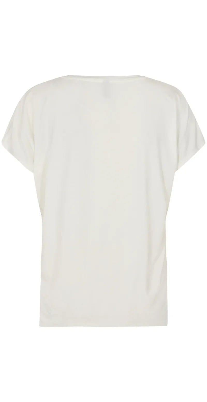 Sophia basisbluse med v-hals off white