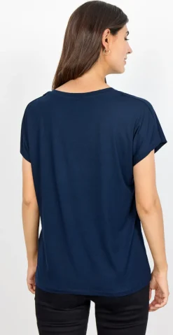 Sophia basisbluse med v-hals navy